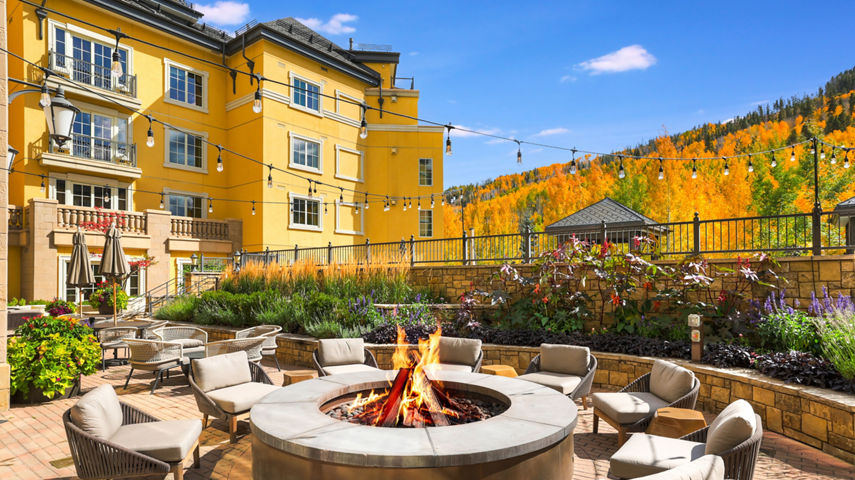 Fall Scenic View of Outdoor Firepit at The Ritz Carlton at Vail