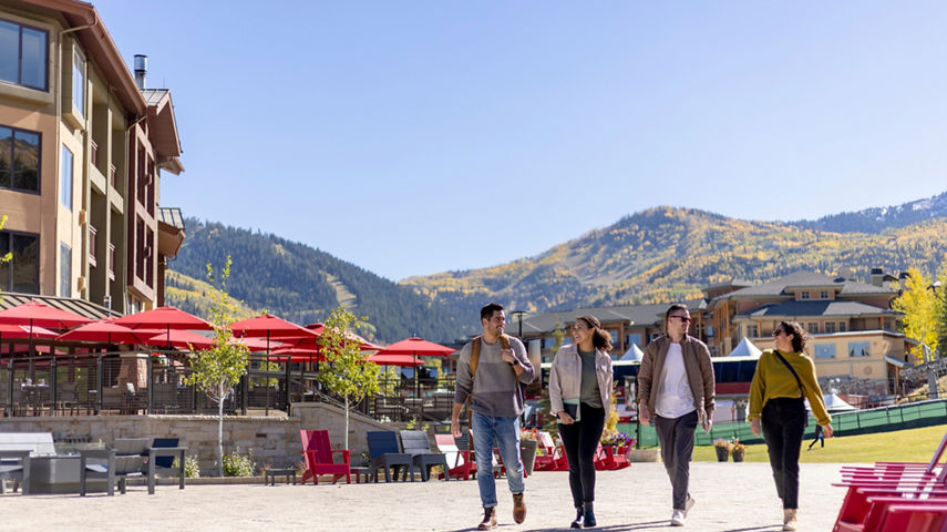 Coworkers Enjoy Fall Weather at Park City