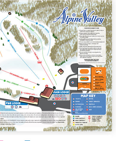 Alpine Valley Winter 2023-24 Trail Map