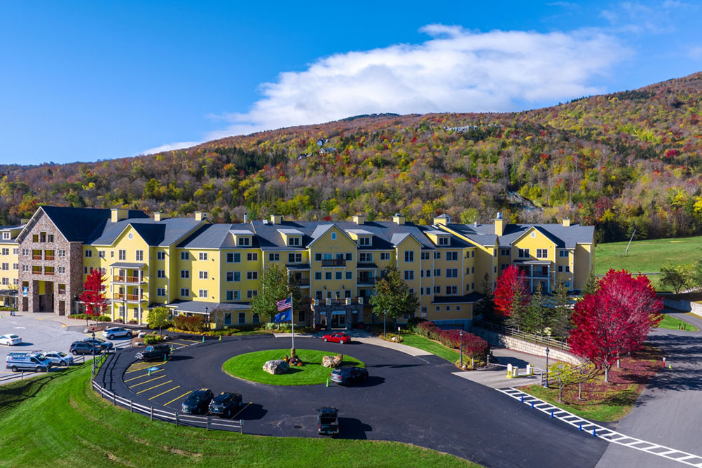 Fall Scenic Aerial View of Jackson Gore Inn at Okemo