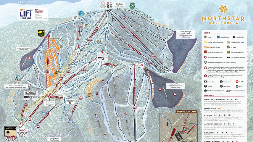 Northstar Winter Trail Map 2023-24
