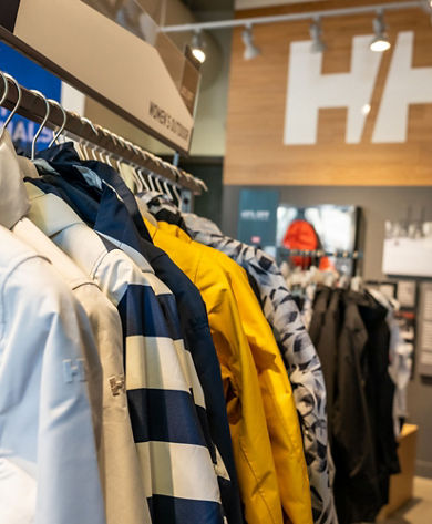 Close Up of Outwear Display at Helly Hansen