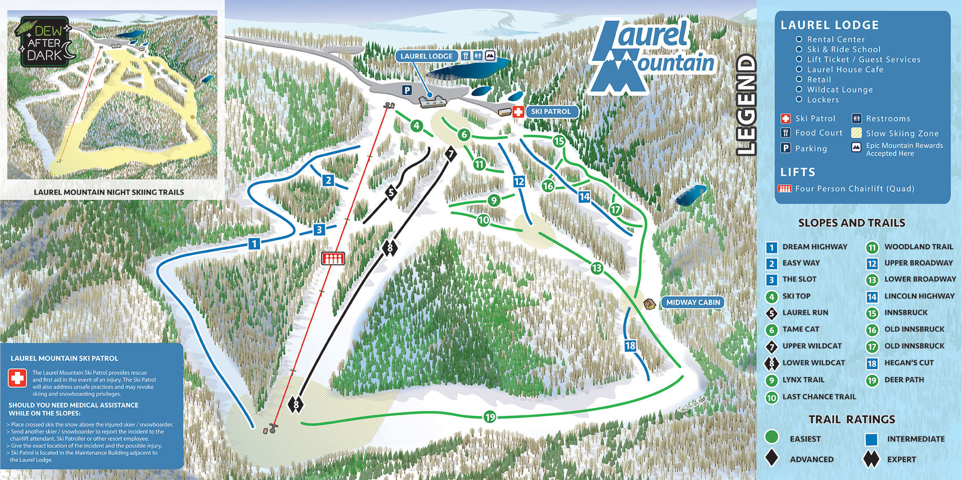 Laurel Mountain Winter 2023-24 Trail Map