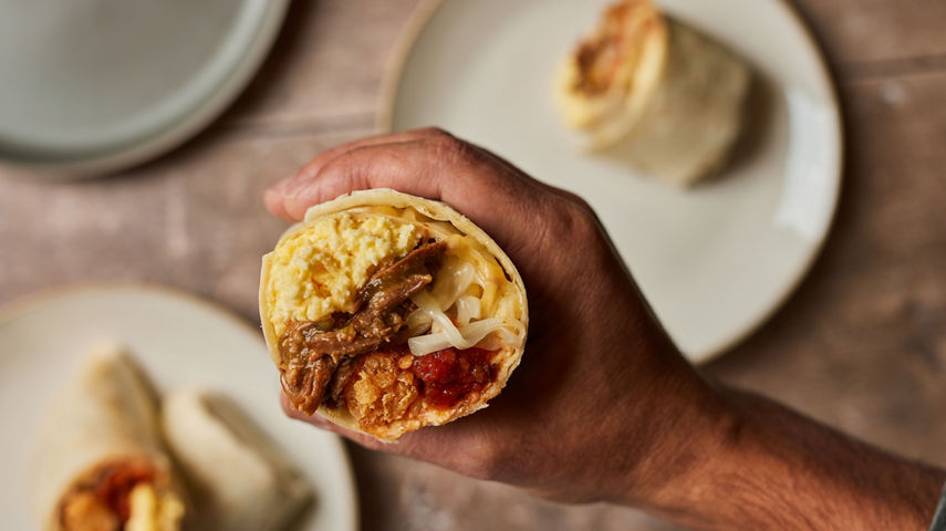 Carnitas Breakfast Burrito at Kirkwood Monte Wolfe