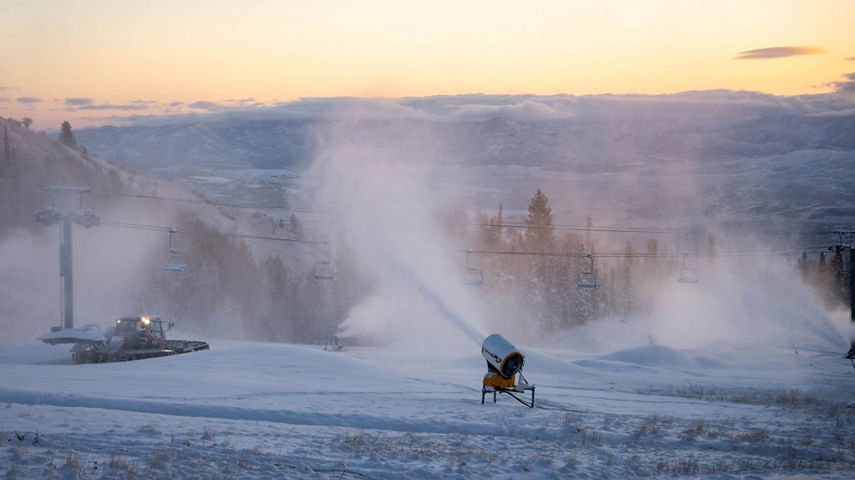 Snowmaking at Dawn at Park City