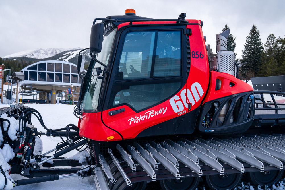 Snowcat base of Peak 9 grooming Breck