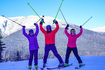 Group of Friends Skiing at Wildcat