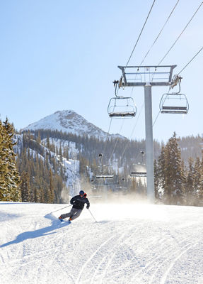 Teocalli lift opens for the 2023-24 winter season; model: Adam Bembenek