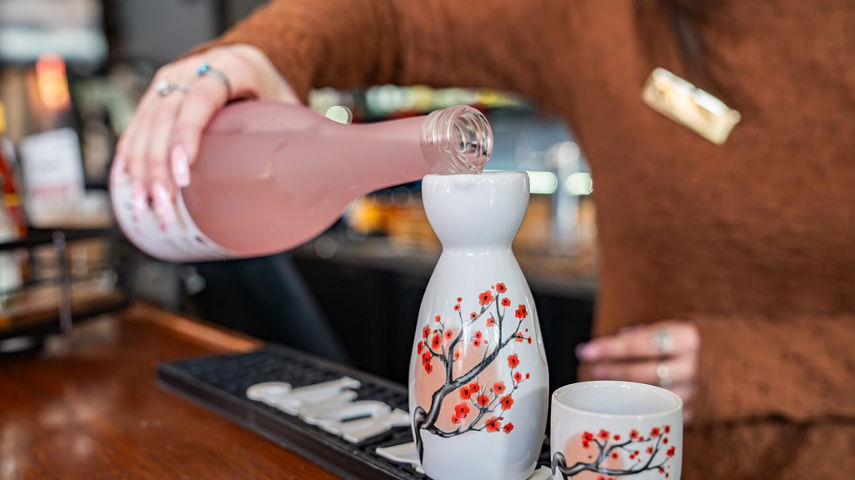 Bartender Pouring Sake at Keystone 9280 Sake House