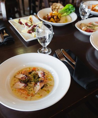 Lunch Spread at Whistler's Steeps Bar & Grill 