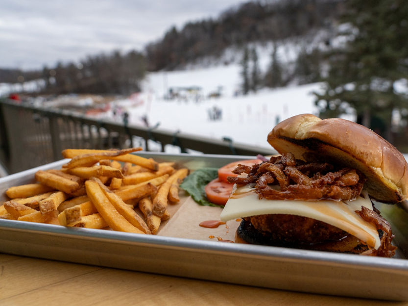 Burger and Fries at Afton Alps Paul's Pub