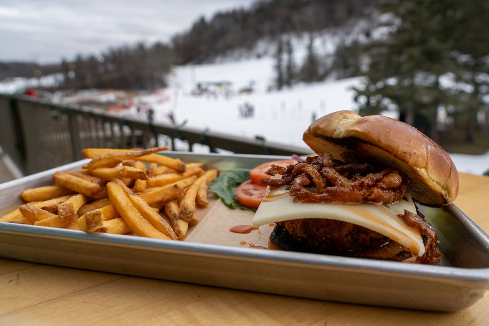 Burger and Fries at Afton Alps Paul's Pub