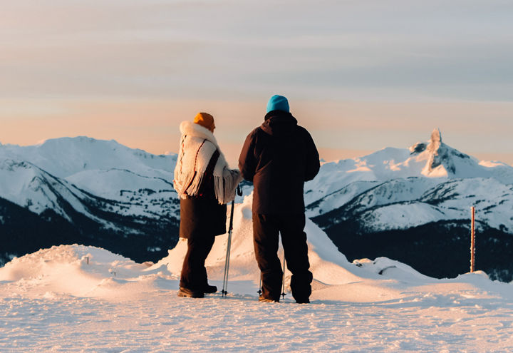 Chief Janice George and Levi Nelson Viewing Black Tusk from Mountaintop at Whistler Blackcomb
