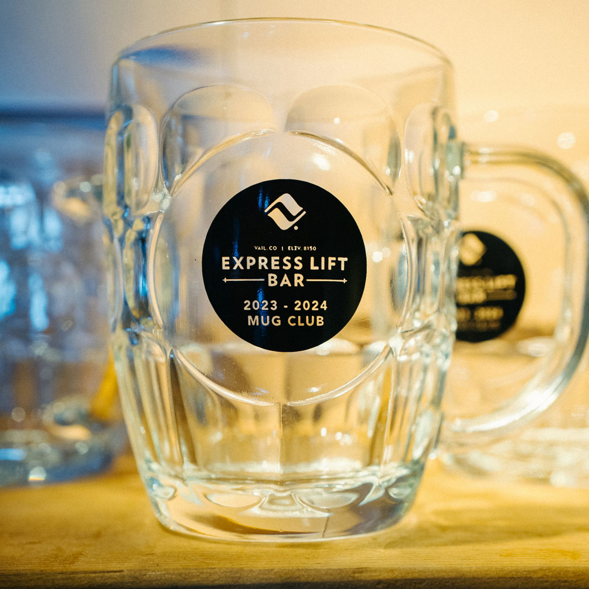 Glassware at Express Lift Bar