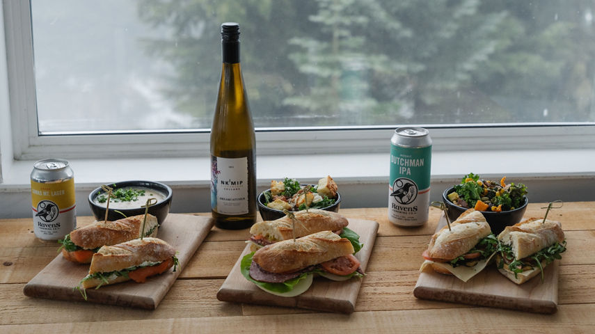Whistler Blackcomb Raven's Nest Sandwiches, Salads, Soups, Brews, and Wine Options