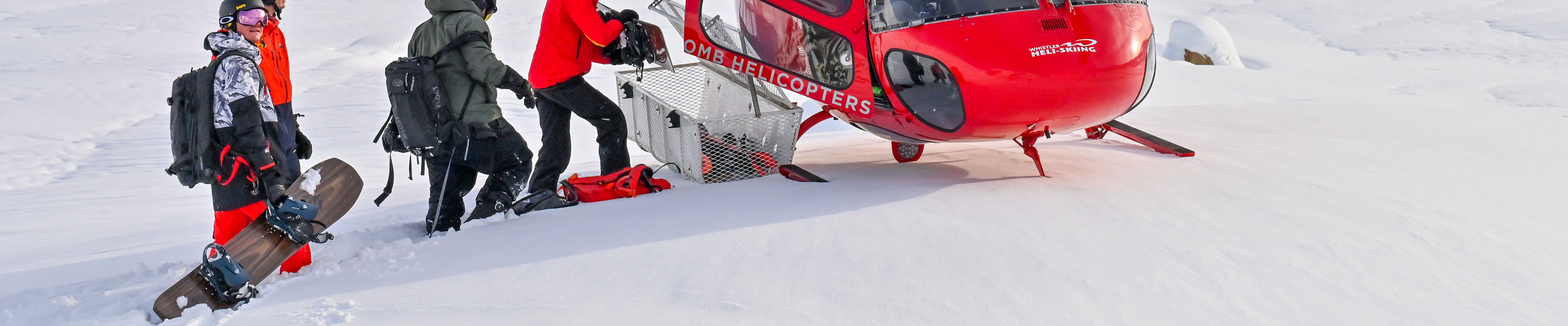 Whistler Heli-Skiing During a Bluebird Day Outside of Whistler Blackcomb