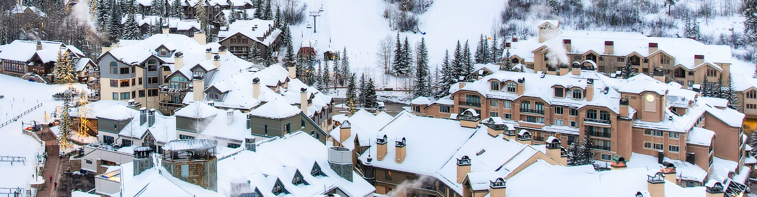 Snowy Aerial View of Beaver Creek Village