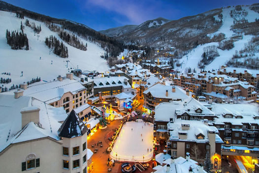 Snowy Aerial View of Beaver Creek Village