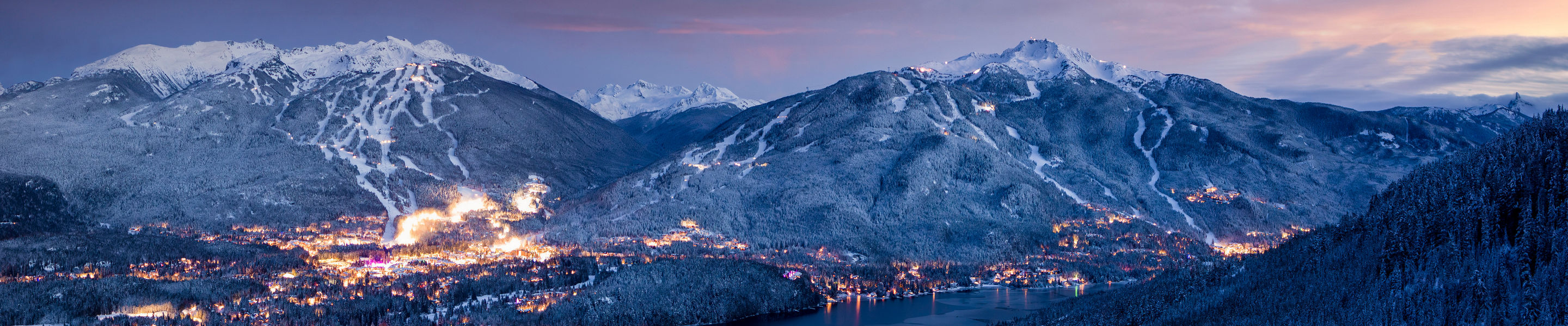 Aerial View of Snowy Whistler Blackcomb