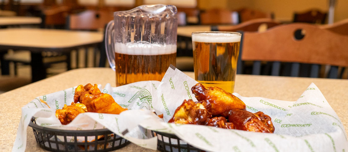 Solstice Bar Chicken Wings and Pitcher of Beer at Whitetail