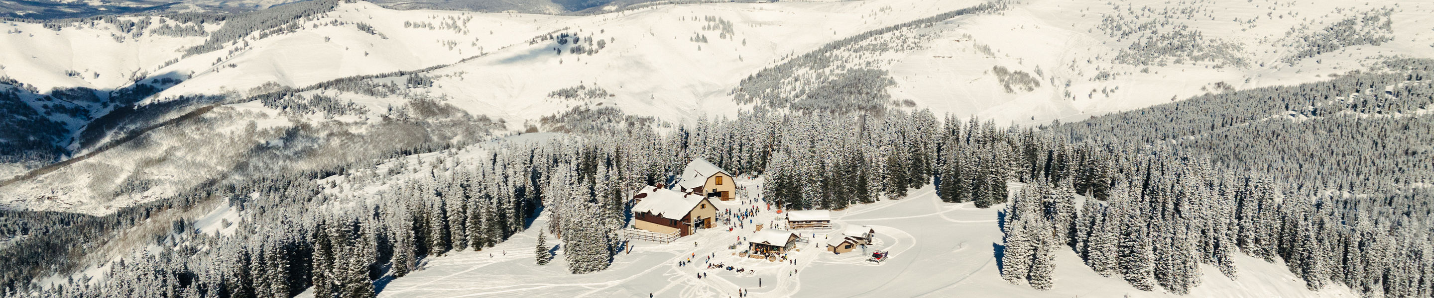 Aerial View of Winter Vail Landscape