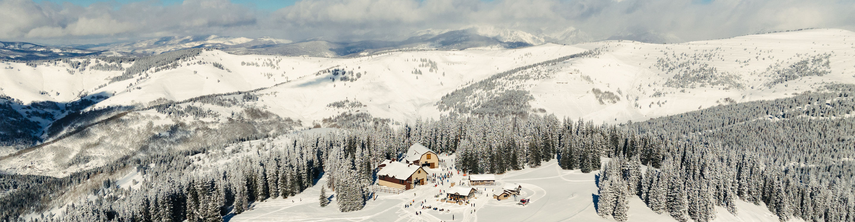 Aerial View of Winter Vail Landscape