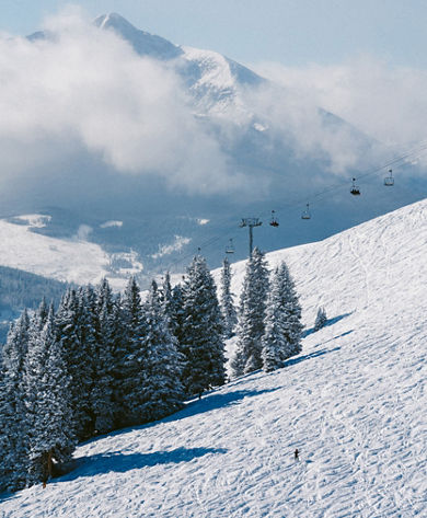 Winter Scenic View of Chairlifts at Vail