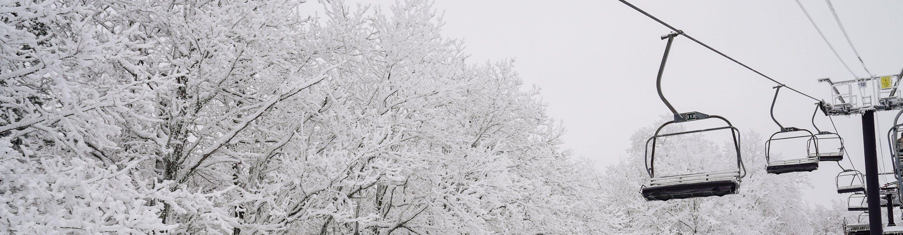 Scenic Snowy Chairlift at Mount Sunapee