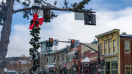 Town of Breck and Main Street after snow fresh dreamy snow day