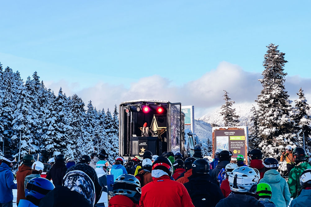 Whistler Blackcomb Winter 2024 Season Lift Line Activation with DJ Cat and Rockstar