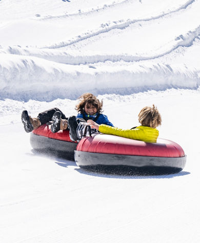 Tubing During a Bluebird Day at Heavenly