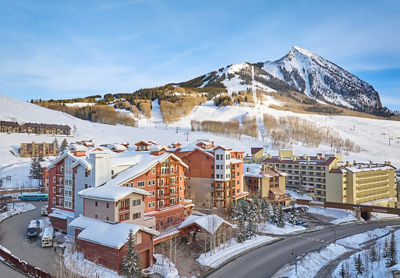 Winter Exterior of The Lodge at Mountaineer Square at Crested Butte