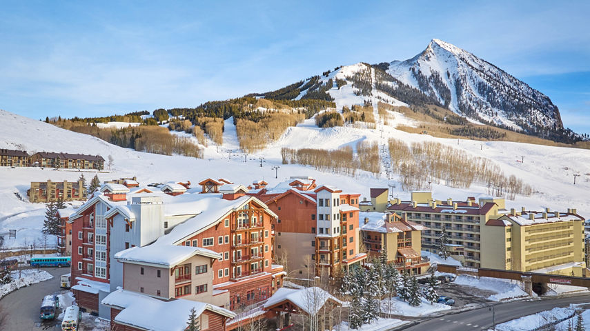 Winter Exterior of The Lodge at Mountaineer Square at Crested Butte
