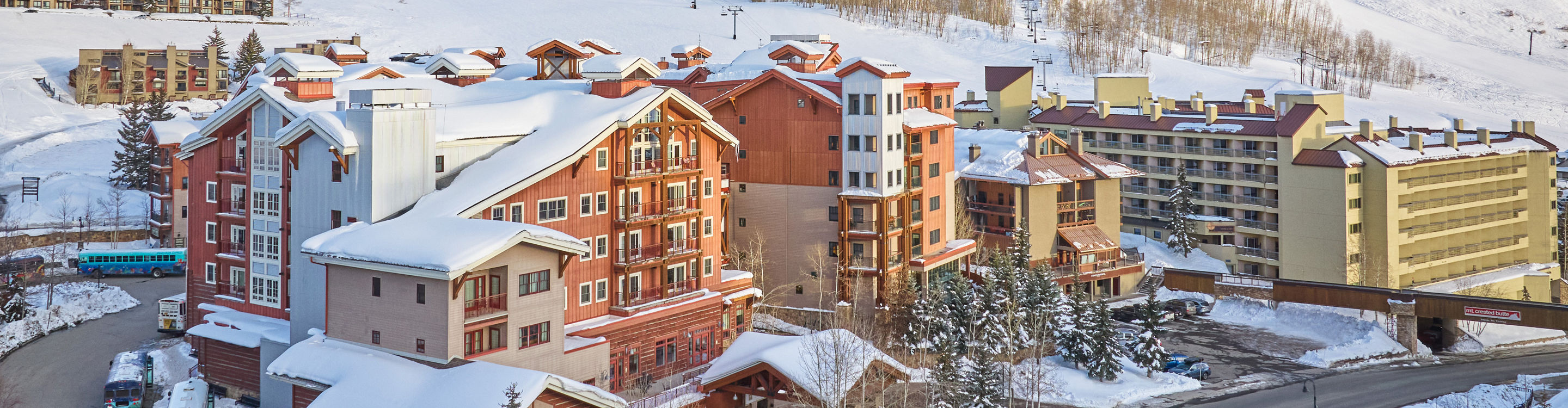 Winter Exterior of The Lodge at Mountaineer Square at Crested Butte