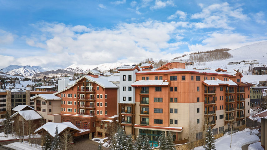 Winter Exterior of The Lodge at Mountaineer Square at Crested Butte
