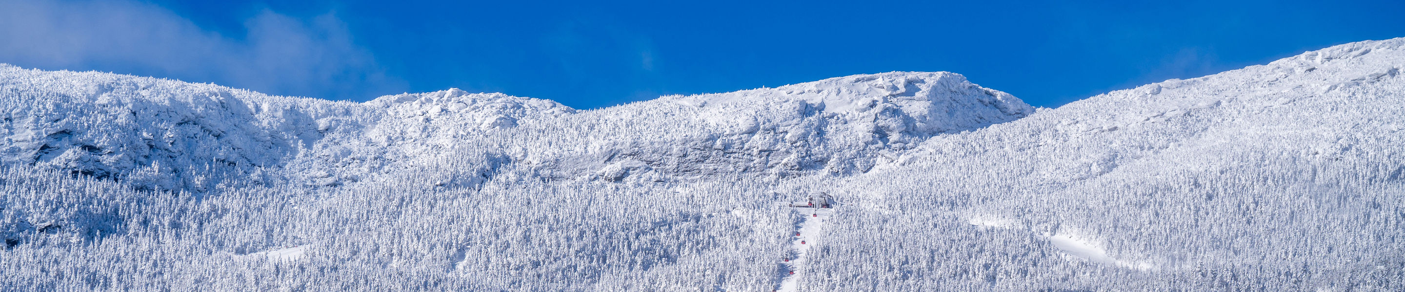 Scenic View of Stowe Mountain on a Bluebird Day