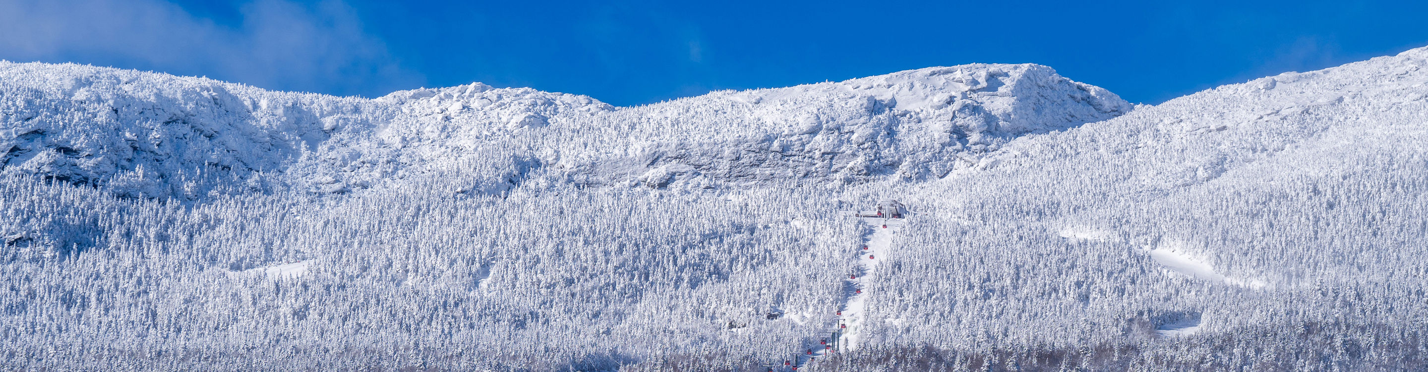 Scenic View of Stowe Mountain on a Bluebird Day