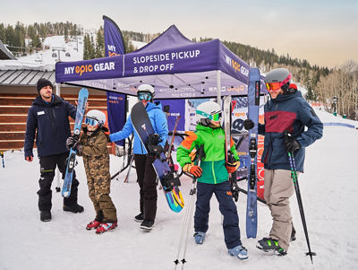 My Epic Gear Customers Picking Up Gear from My Epic Gear Slopeside Pickup & Drop Off Location at Beaver Creek