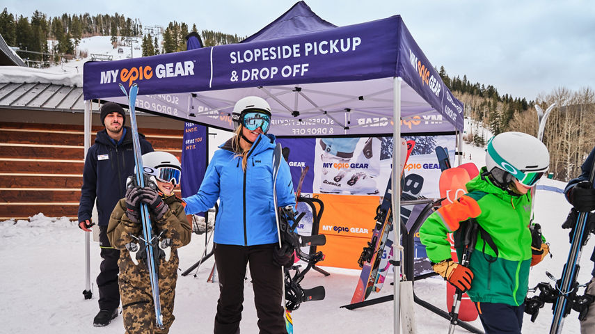 My Epic Gear Customers Picking Up Gear from My Epic Gear Slopeside Pickup & Drop Off Location at Beaver Creek