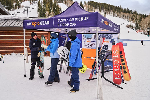 My Epic Gear Customers Picking Up Gear from My Epic Gear Slopeside Pickup & Drop Off Location at Beaver Creek