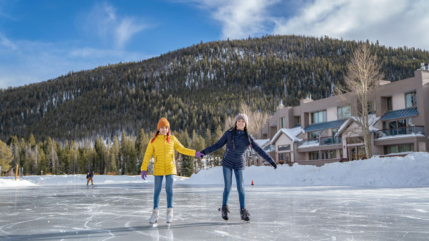 Sisters Ice Skating at Keystone
