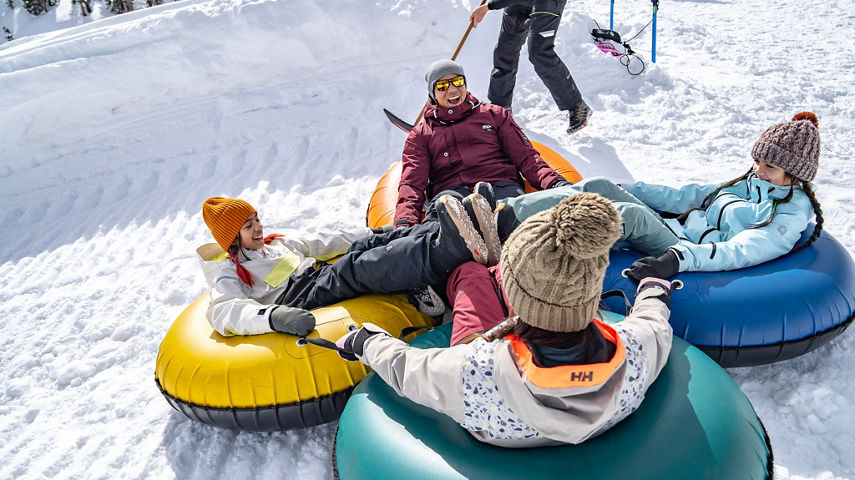Family Enjoys Winter Snow Tubing at Keystone Resort