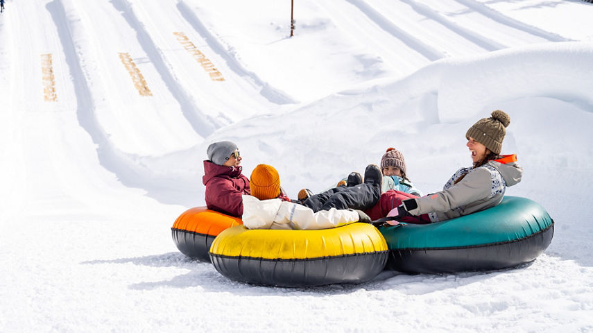 Family Enjoys Winter Snow Tubing at Keystone Resort