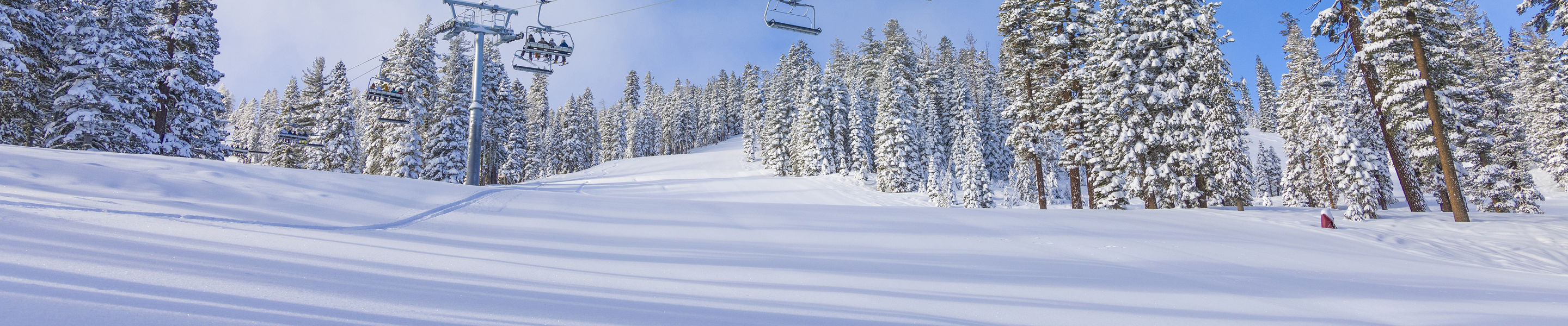 Scenic Shot of Snowy Chairlift at Northstar