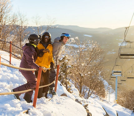 Friends Take a Pause from Riding and Overlook Hunter Mountain