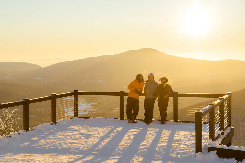 Friends Take a Pause from Riding and Overlook Hunter Mountain