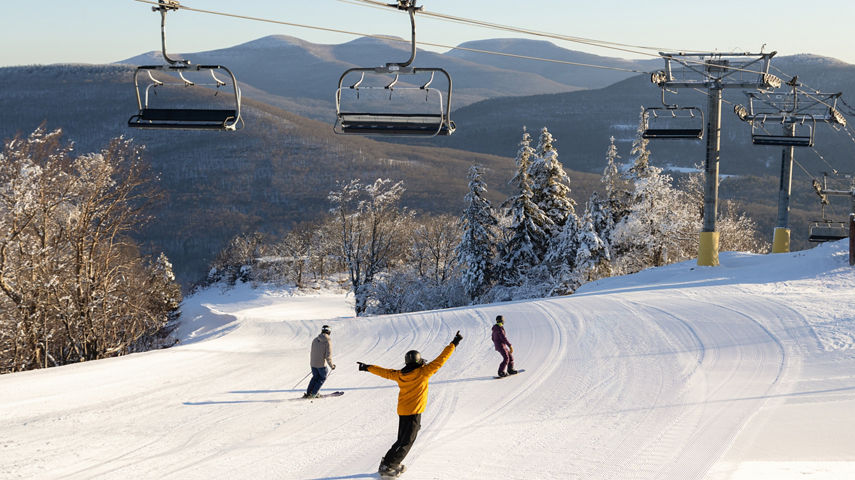 Friends Ride Down Hunter Mountain