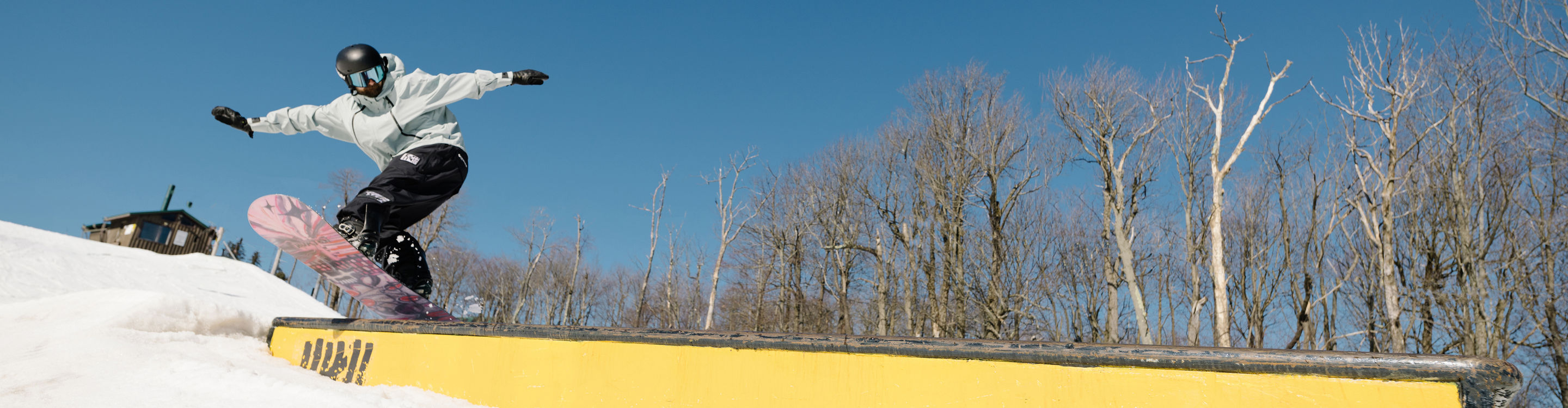 Snowboarder Dialed In at Seven Springs Terrain Park
