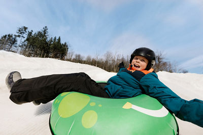 Kid Goes Tubing at Seven Springs