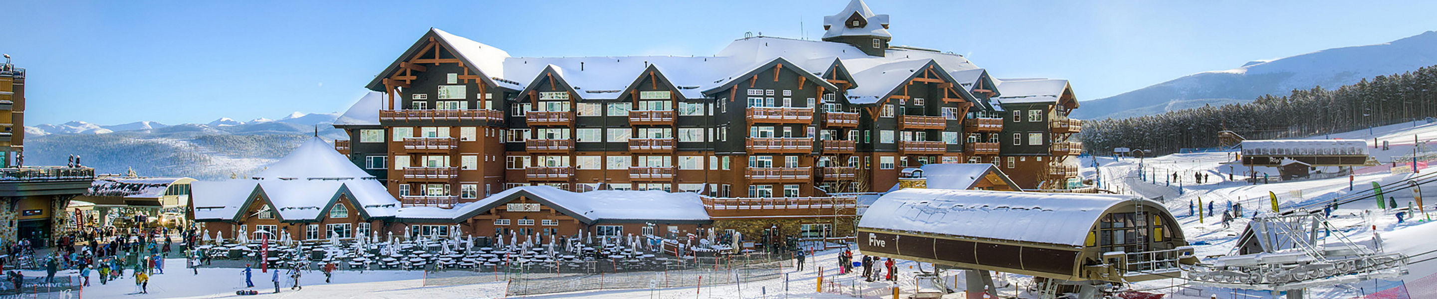 Winter Exterior of One Ski Hill Place at Breckenridge